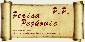 Periša Pejković vizit kartica